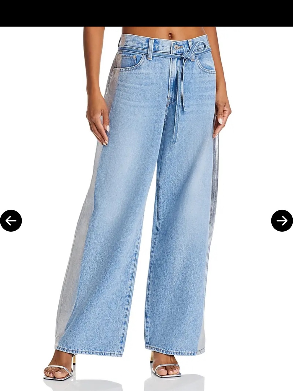 Levi's XL Straight Light Blue Wide-Leg Tie-Waist Jeans